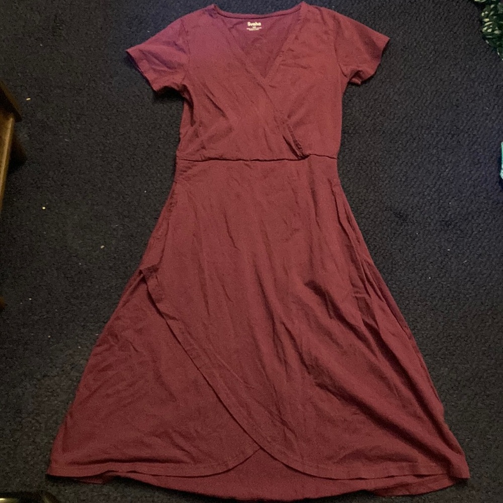 Cotton Purple Wrap Dress